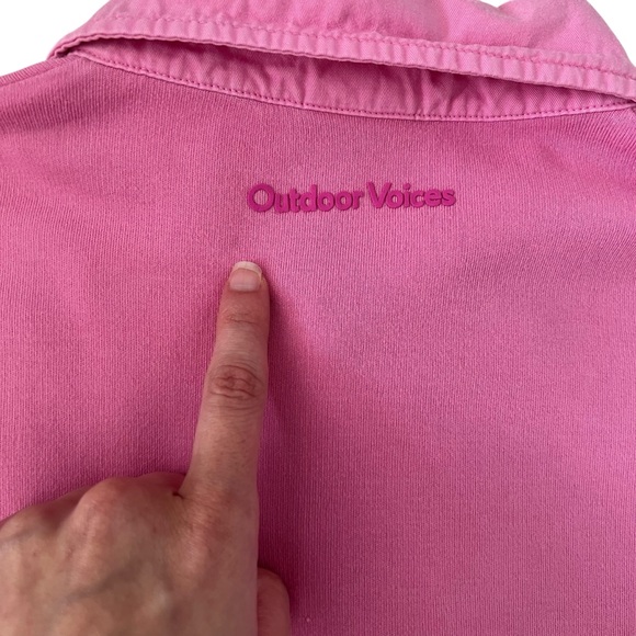 Outdoor Voices Pink Preppy Long Sleeve‎ Rugby Polo Top Shirt Size S - Picture 11 of 15